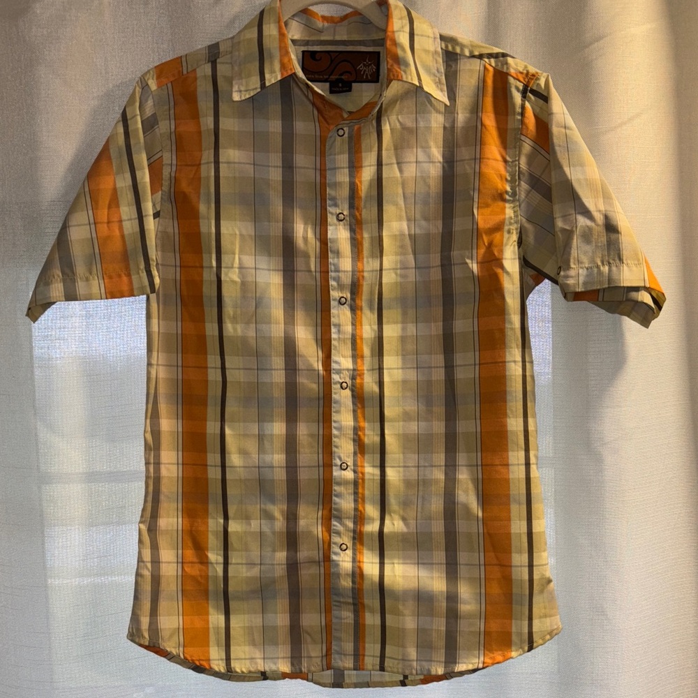 Prana Men's Short Sleeve Button Up Plaid Shirt